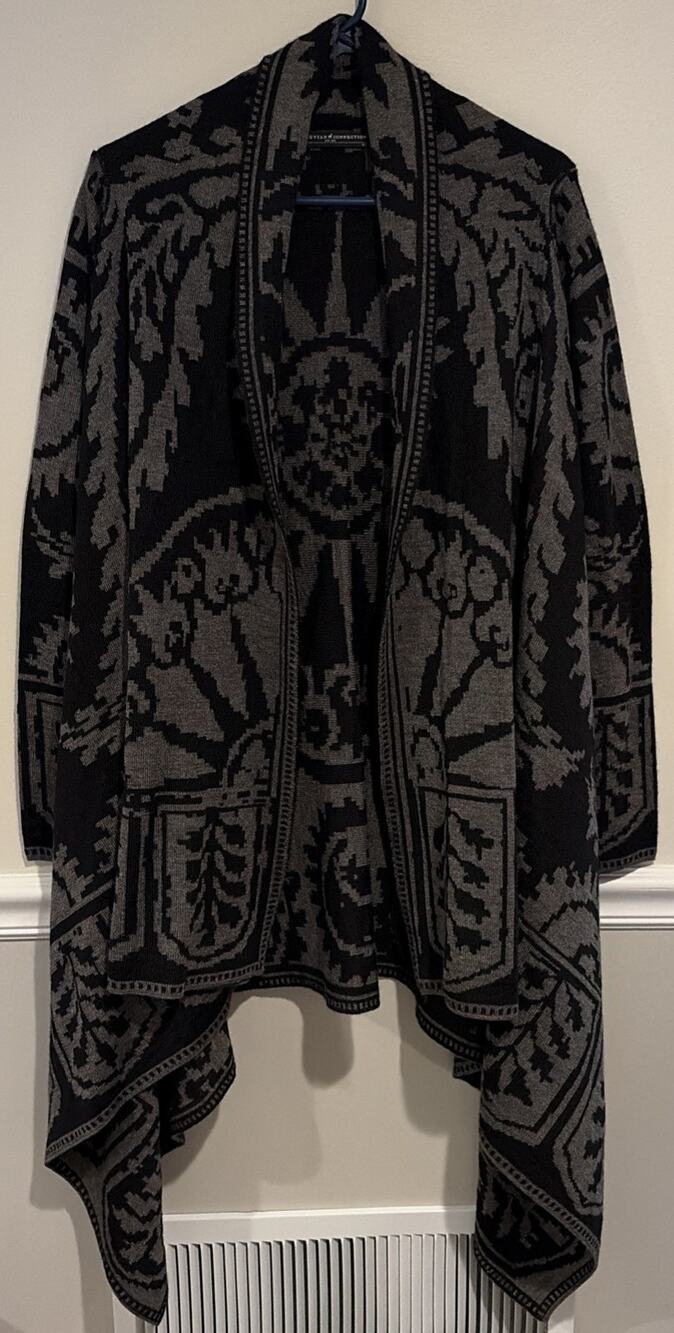 Peruvian Connection Baby Alpaca/Silk waterfall Cardigan XS oversize stunning EUC